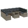 vidaXL Ensemble de canap&eacute; de jardin 10 pc Gris Poly rotin