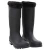 vidaXL Bottes de pluie avec chaussettes amovibles noir taille 44 PVC