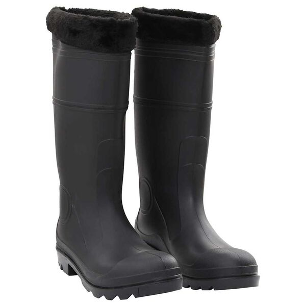 vidaXL Bottes de pluie avec chaussettes amovibles noir taille 44 PVC