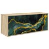 vidaXL Meuble TV mural WIJHE 102 x 33 x 40 cm Ch&ecirc;ne Sonoma