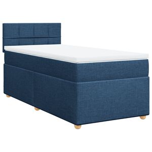 vidaXL Sommier &agrave; lattes de lit avec matelas Bleu 80x200 cm Tissu