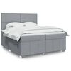 vidaXL Sommier &agrave; lattes de lit avec matelas Gris clair 200x200cm Tissu