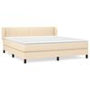 vidaXL Sommier &agrave; lattes de lit avec matelas Cr&egrave;me 160x200 cm Tissu