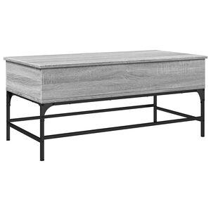 vidaXL Table basse sonoma gris 100x50x45 cm bois d'ing&eacute;nierie et m&eacute;tal