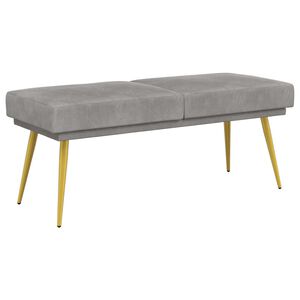 vidaXL Banc &agrave; double couche Gris clair 120 x 45 x 46 cm Velours