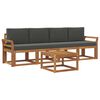 vidaXL Ensemble de canap&eacute;s d'ext&eacute;rieur 5 pcs Naturel et Anthracite