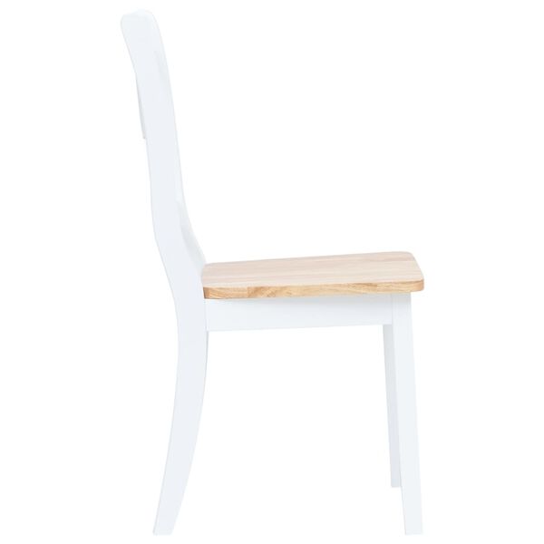 vidaXL Chaises à manger lot de 6 blanc et bois clair bois hévéa massif