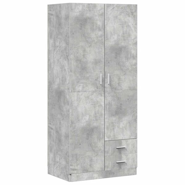 vidaXL Garde-robe Gris b&eacute;ton 80x52x180 cm Agglom&eacute;r&eacute;