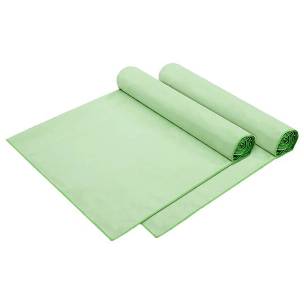 vidaXL Serviettes de Transat 2 pcs Vert 210 x 75 cm