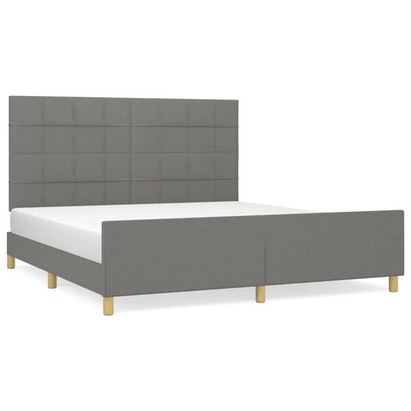 vidaXL Cadre de lit sans matelas gris fonc&eacute; 180x200 cm tissu