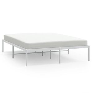 vidaXL Cadre de lit m&eacute;tal sans matelas blanc 160x200 cm