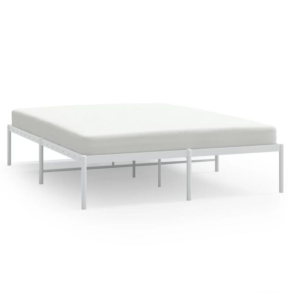 vidaXL Cadre de lit métal sans matelas blanc 160x200 cm