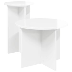 vidaXL Ensemble de tables d'appoint avec stockage 2 pcs Blanc brillant