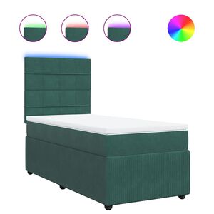 vidaXL Sommier &agrave; lattes de lit avec matelas Vert fonc&eacute; 90x190 cm