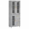 vidaXL Buffet haut Gris b&eacute;ton 69,5x34x180 cm Bois d'ing&eacute;nierie