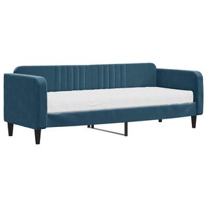 vidaXL Lit de jour avec matelas bleu 80x200 cm velours