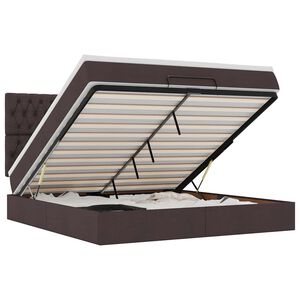 VidaXL Cadre de lit ottoman avec matelas marron fonc&eacute; 180x200 cm tissu