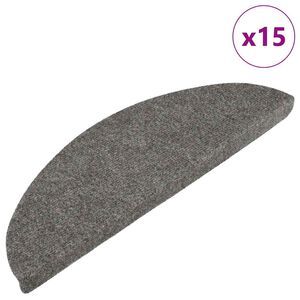 vidaXL Tapis d'escalier autocollants 15 pcs 56x17x3 cm Gris