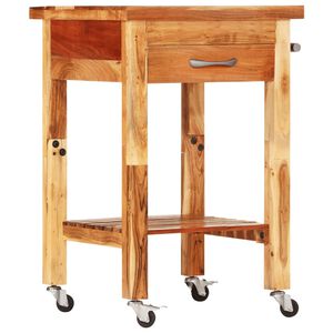 vidaXL Chariot de cuisine 55x55x89 cm bois massif d'acacia