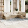 vidaXL Salon de jardin avec coussins 8 pcs beige r&eacute;sine tress&eacute;e