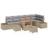 vidaXL Ensemble de canap&eacute; de jardin 9 pc Beige polyrotin