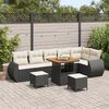 vidaXL Ensemble de canapé de jardin 9 pcs Noir polyrotin