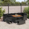 vidaXL Ensemble de canap&eacute; de jardin avec coussin 9 pcs Noir