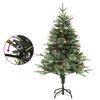 vidaXL Sapin de No&euml;l pr&eacute;-&eacute;clair&eacute; et pommes de pin vert 150cm PVC et PE