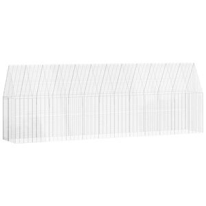vidaXL Cage &agrave; poules 2 pi&egrave;ces Argent&eacute; 600 x 100 x 210 cm