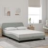 vidaXL Lit avec matelas Dover gris clair 120x200 cm velours
