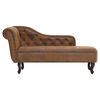 vidaXL Chaise longue Marron Similicuir daim