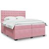 vidaXL Sommier &agrave; lattes de lit avec matelas Rose 200x200 cm Velours
