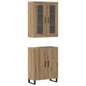 vidaXL Haut Armoire 2 pcs ch&ecirc;ne artisanal Bois d'ing&eacute;nierie
