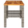 vidaXL Table de jardin gris 70x38x42 cm résine tressée et bois acacia