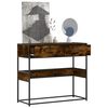 vidaXL Table console ch&ecirc;ne fum&eacute; 90x35x80 cm bois d'ing&eacute;nierie