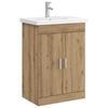 vidaXL Ensemble de mobilier de salle de bain Ch&ecirc;ne artisanal
