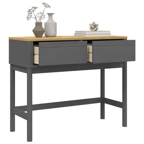 vidaXL Table console FLORO gris 89,5x36,5x73 cm bois de pin massif