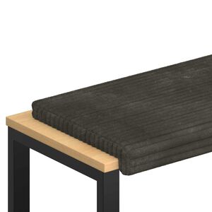 vidaXL Coussin de banc Velours c&ocirc;tel&eacute; en peluche Anthracite