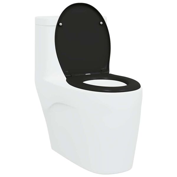 vidaXL Siège de Toilette à Libération Rapide Noir 44,8 x 37,3 x 4,2 cm