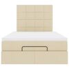 vidaXL Cadre de lit ottoman avec matelas cr&egrave;me 120x200cm tissu