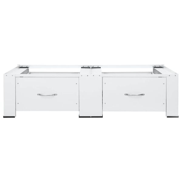 vidaXL Socle double pour machine &agrave; laver avec tiroirs Blanc