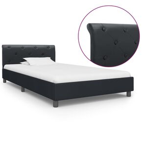 vidaXL Cadre de lit sans matelas noir similicuir 90x200 cm