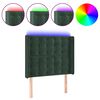 vidaXL T&ecirc;te de lit &agrave; LED Vert fonc&eacute; 83x16x118/128 cm Velours