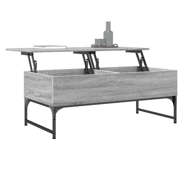 vidaXL Table basse sonoma gris 100x50x40 cm bois d'ing&eacute;nierie et m&eacute;tal