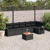 vidaXL Salon de jardin 7 pcs avec coussins noir r&eacute;sine tress&eacute;e