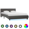 vidaXL Cadre de lit avec LED Gris Similicuir 120 x 200 cm
