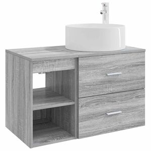 vidaXL Ensemble de mobilier de salle de bain 2 pcs Sonoma gris