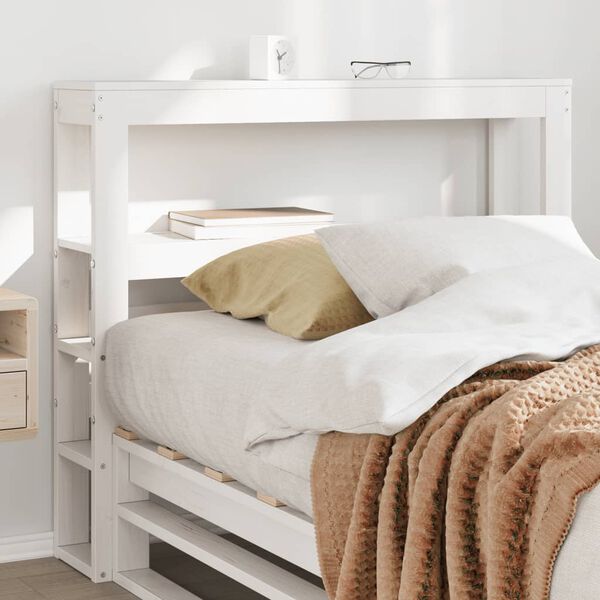 vidaXL Tête de lit avec étagères blanc 75 cm bois massif de pin