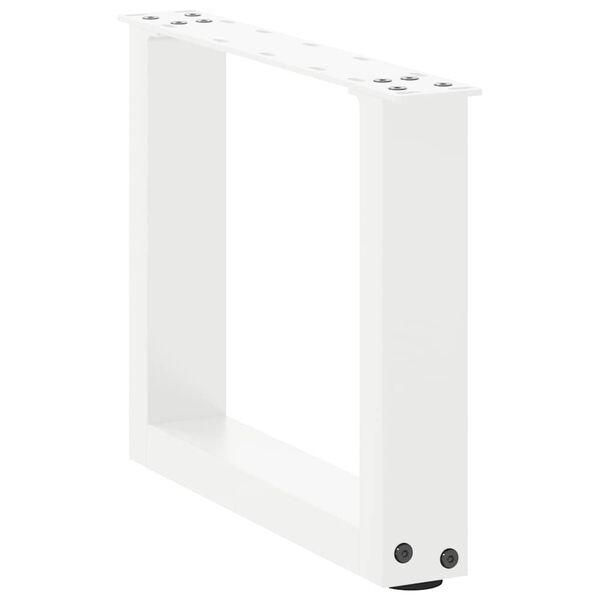 vidaXL Pieds de table basse en U 2 pi&egrave;ces Blanc 30 x (30-31) cm Acier
