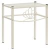 vidaXL Table de chevet Blanc/transparent 42,5x33x44,5cm M&eacute;tal et verre